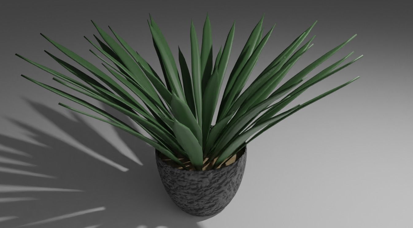 Low poly grass plant Low-poly 3D model_7