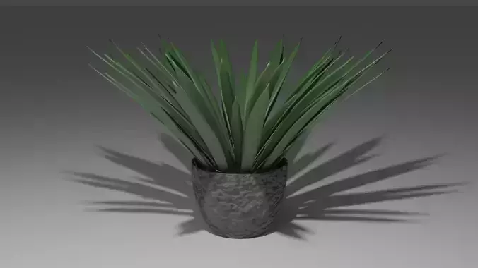 Low poly grass plant