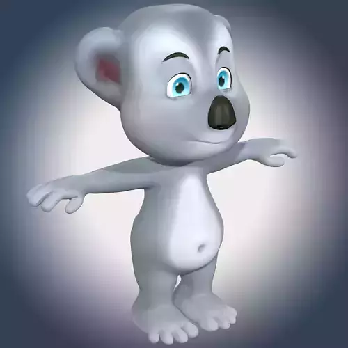 Cute Cartoon Koala Low-poly 3D model