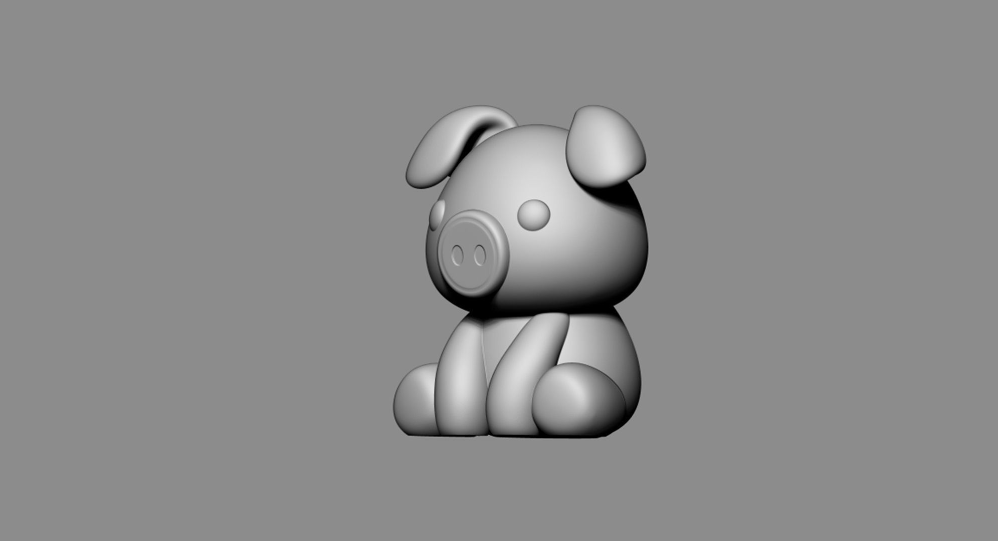 Pig Cute Free 3D print model_4
