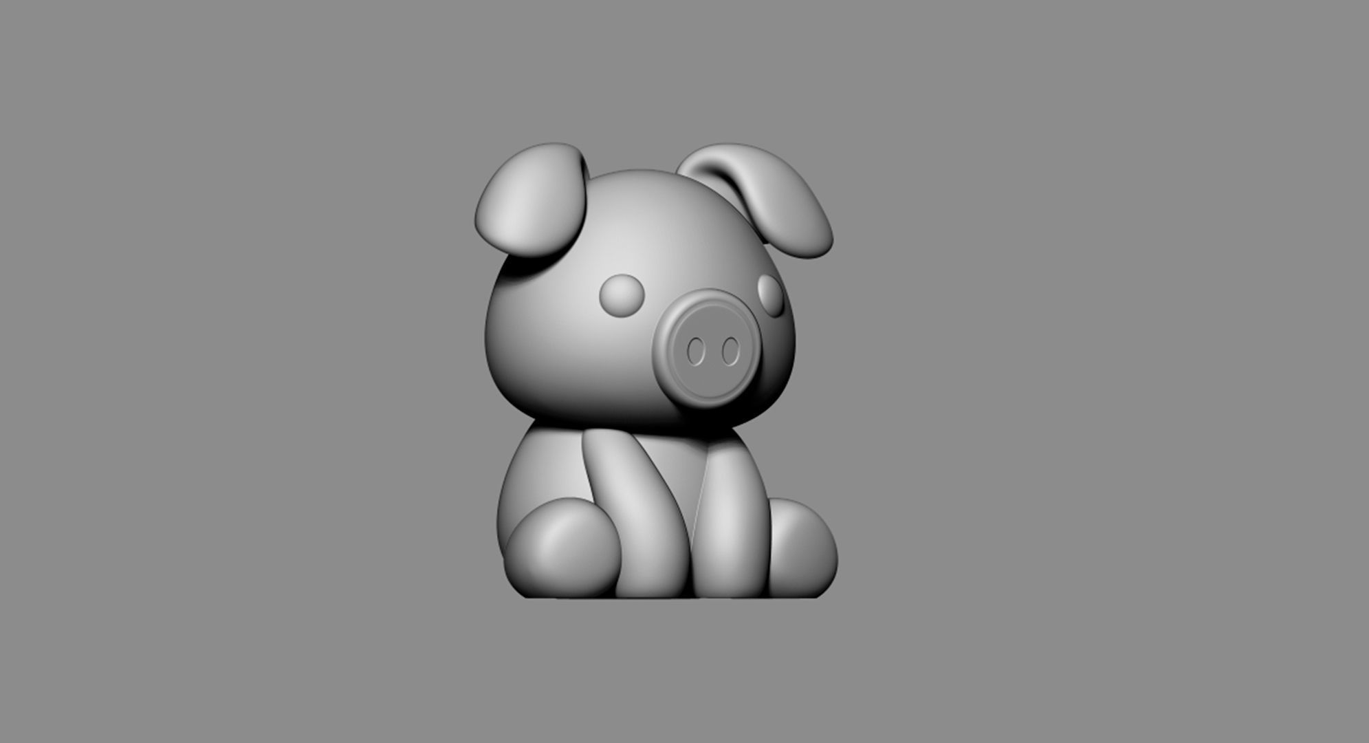 Pig Cute Free 3D print model_3