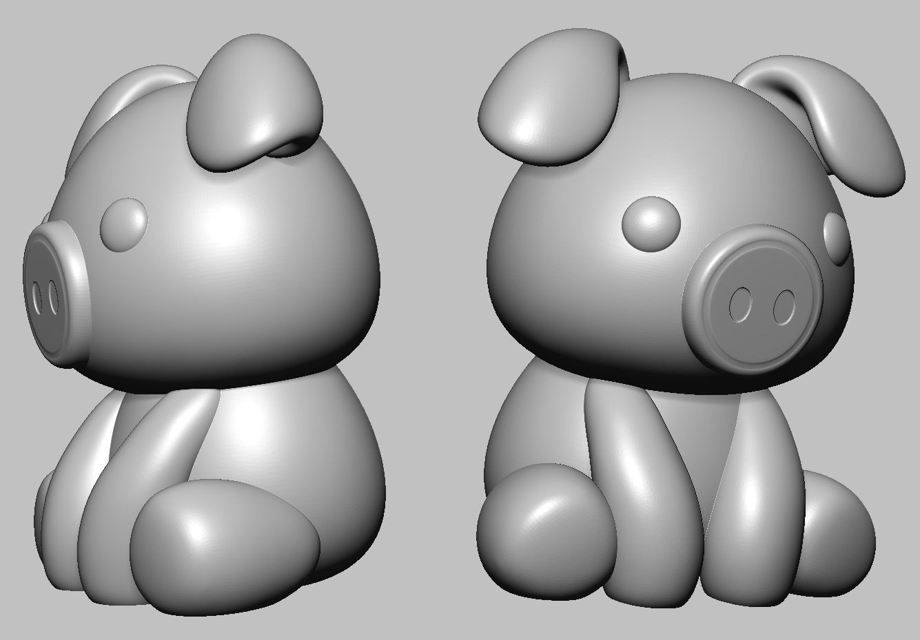 Pig Cute Free 3D print model_1