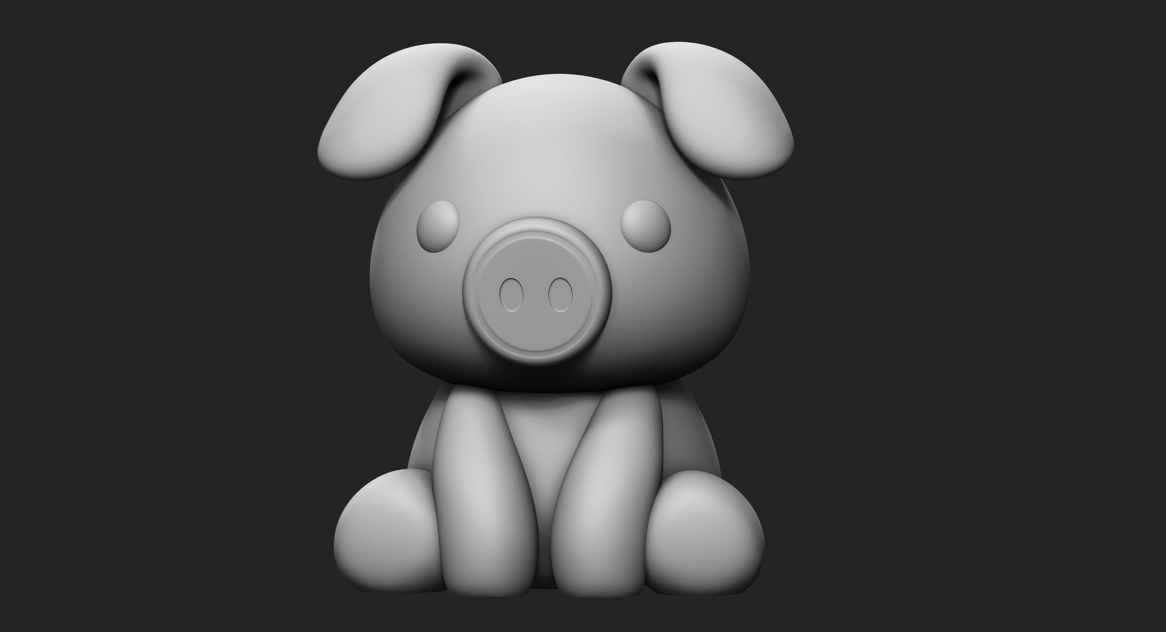 Pig Cute Free 3D print model_2