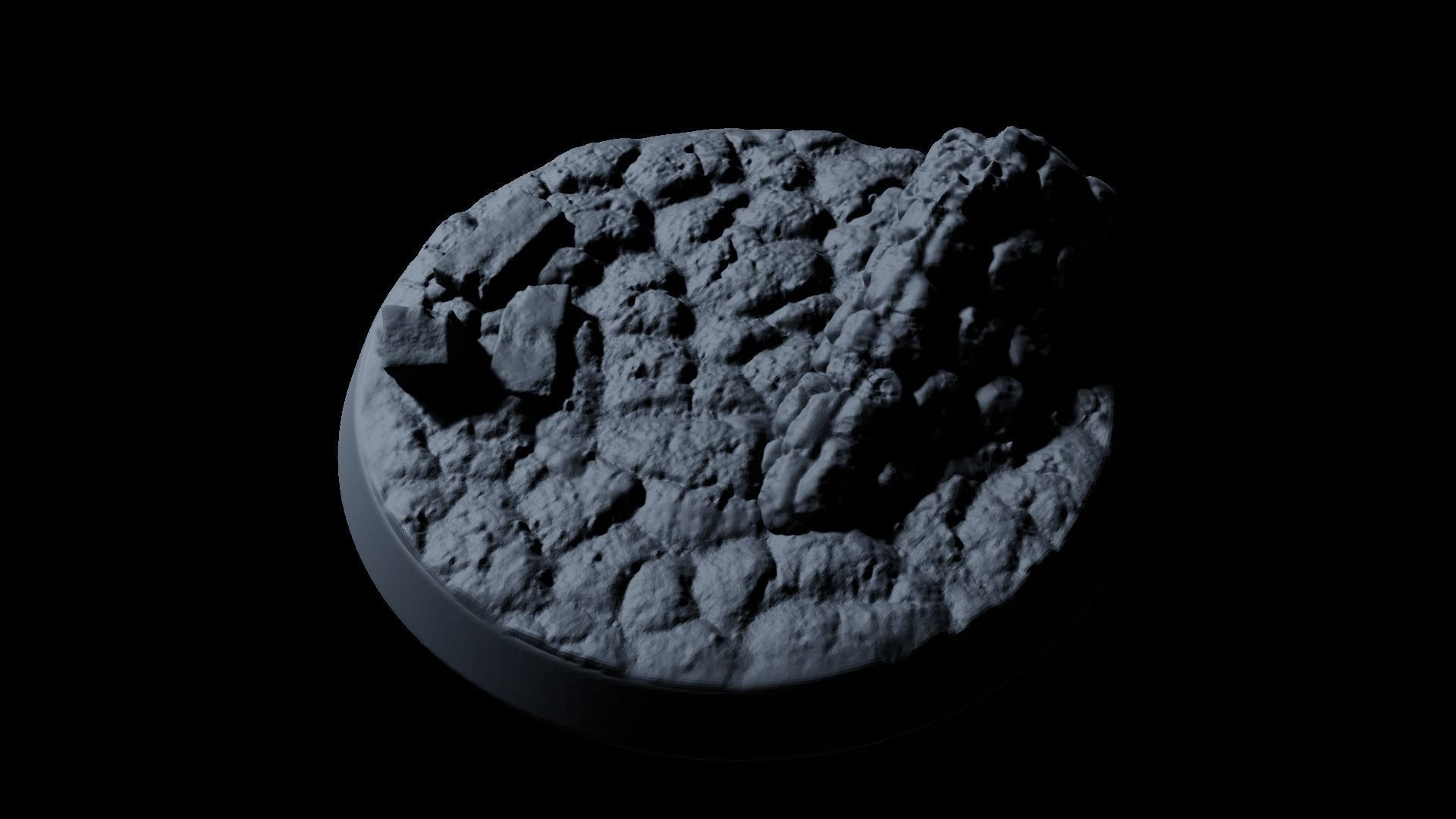 Rubble Ruins Miniature Bases 32mm 3D print model_16