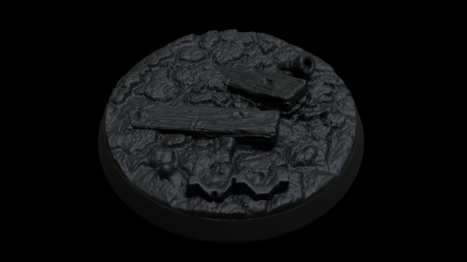 Rubble Ruins Miniature Bases 32mm 3D print model_19