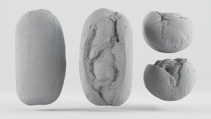 Wholegrain Bun Low-poly 3D model 4
