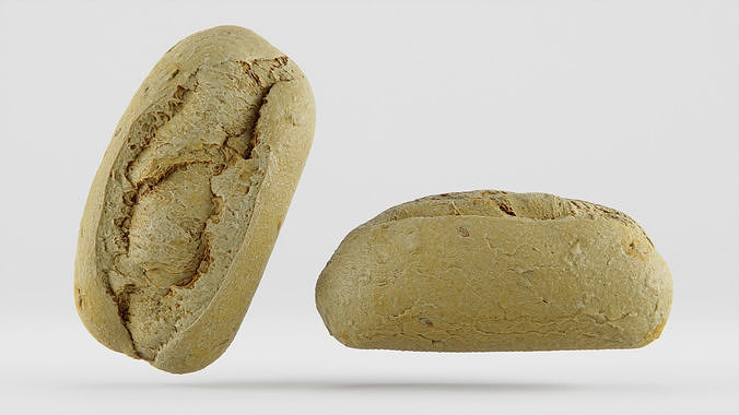 Wholegrain Bun Low-poly 3D model 7