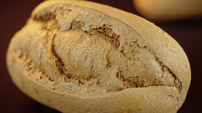 Wholegrain Bun Low-poly 3D model 5