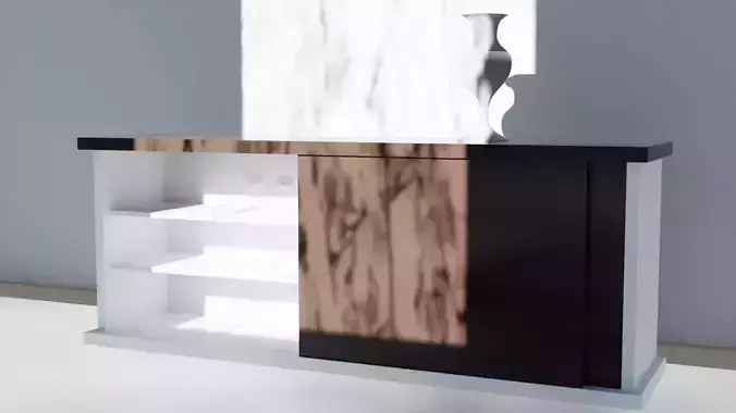 Bar Cabinet Glass Bottle Vase animated furnitur Low-poly 3D model