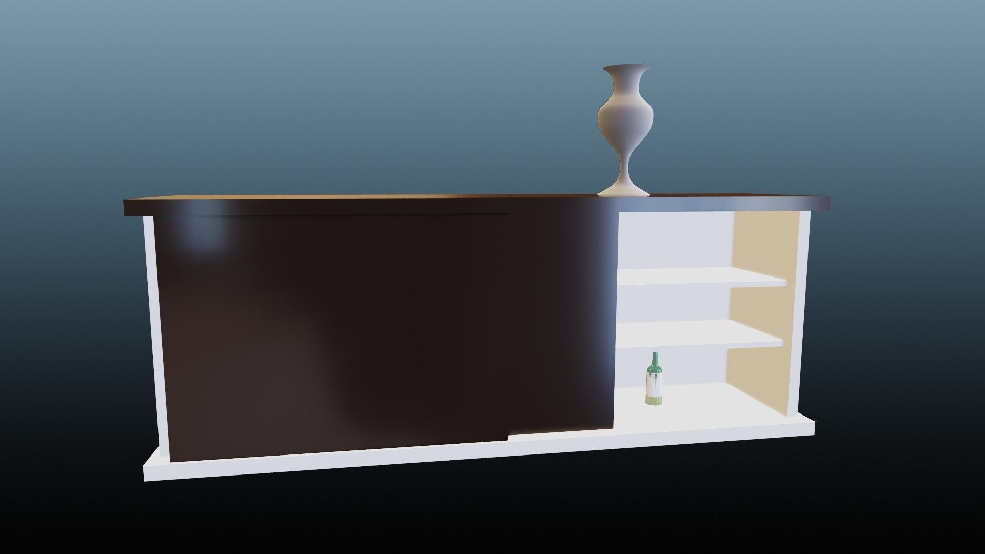 Bar Cabinet Glass Bottle Vase animated furnitur Low-poly 3D model_30
