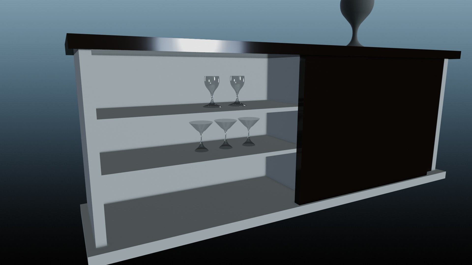 Bar Cabinet Glass Bottle Vase animated furnitur Low-poly 3D model_37