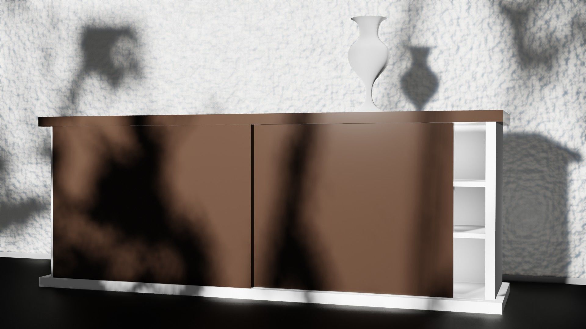 Bar Cabinet Glass Bottle Vase animated furnitur Low-poly 3D model_24