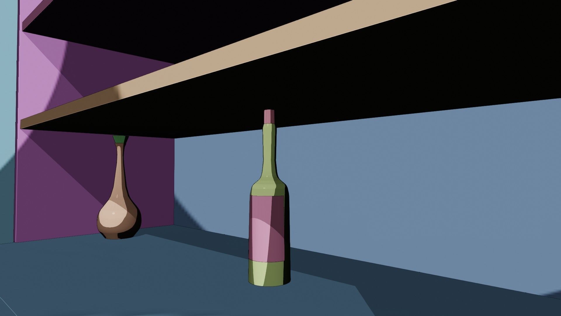 Bar Cabinet Glass Bottle Vase animated furnitur Low-poly 3D model_27