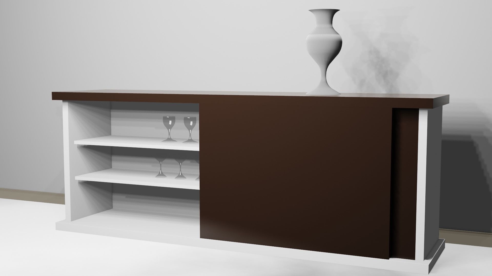 Bar Cabinet Glass Bottle Vase animated furnitur Low-poly 3D model_2