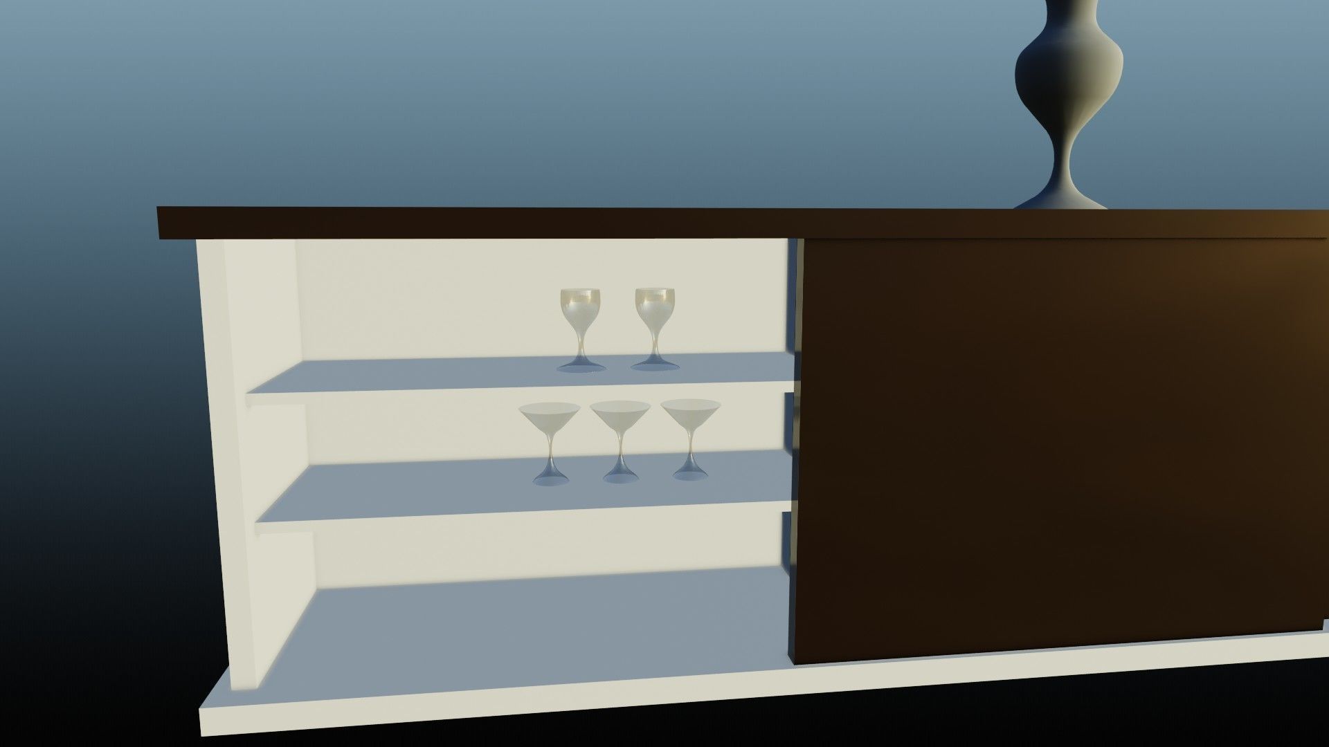 Bar Cabinet Glass Bottle Vase animated furnitur Low-poly 3D model_29