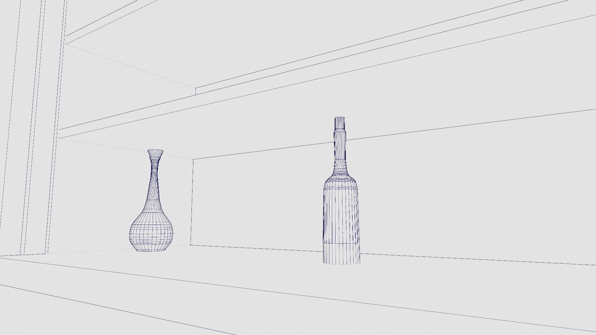 Bar Cabinet Glass Bottle Vase animated furnitur Low-poly 3D model_32