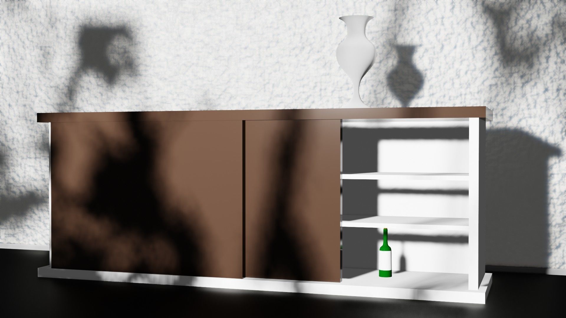 Bar Cabinet Glass Bottle Vase animated furnitur Low-poly 3D model_16