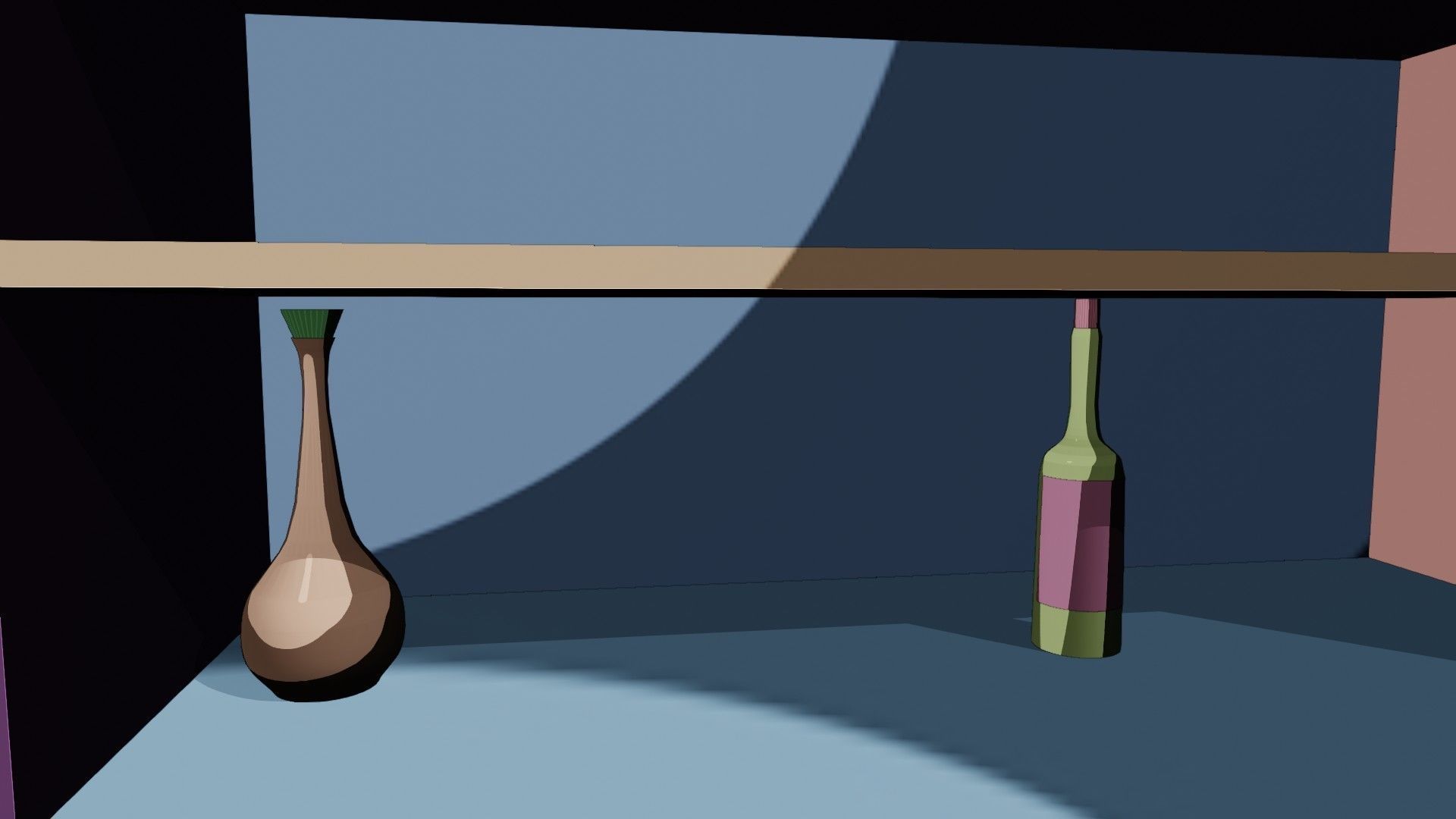 Bar Cabinet Glass Bottle Vase animated furnitur Low-poly 3D model_25
