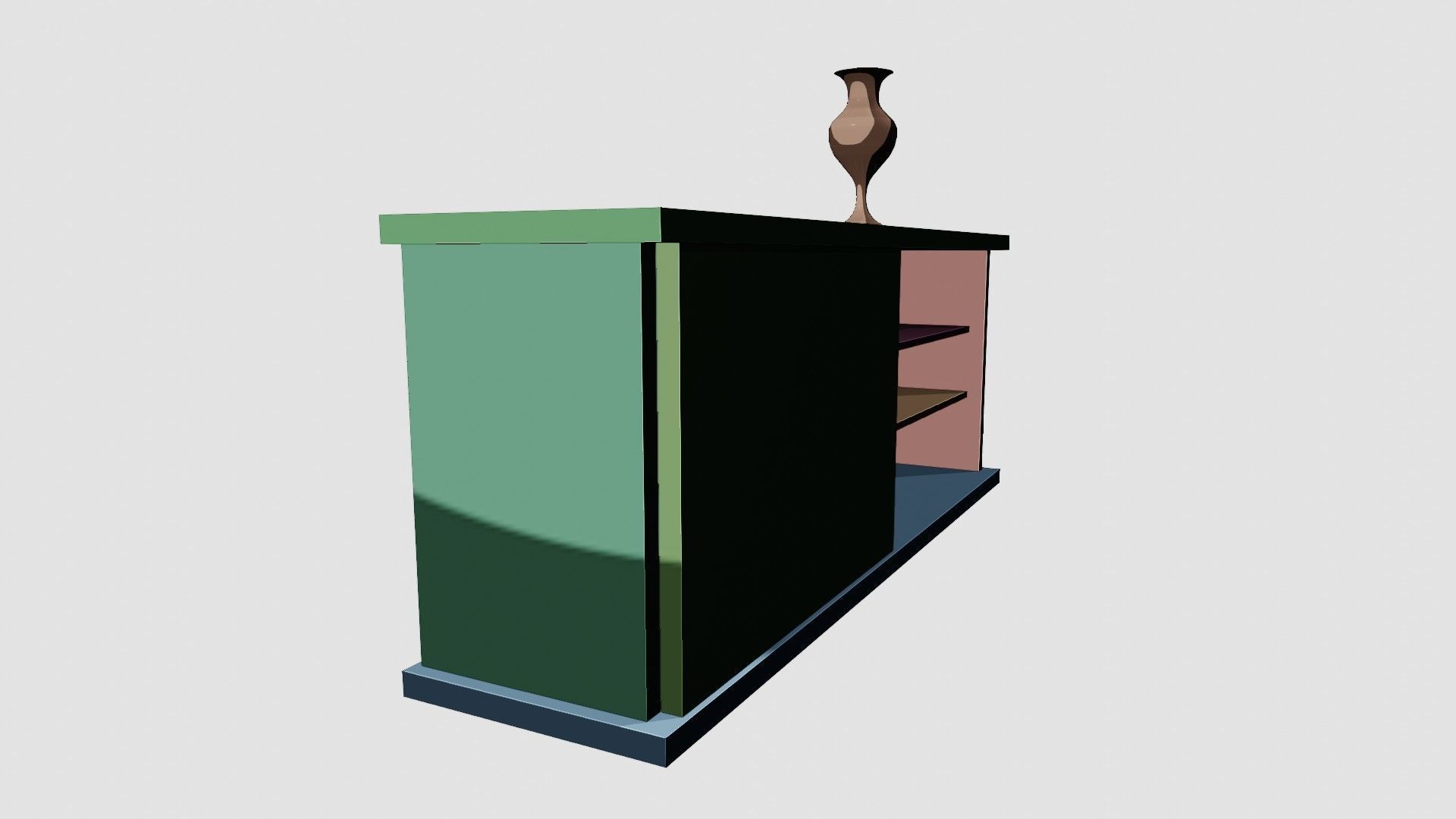 Bar Cabinet Glass Bottle Vase animated furnitur Low-poly 3D model_7