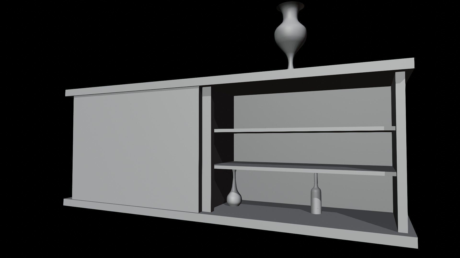 Bar Cabinet Glass Bottle Vase animated furnitur Low-poly 3D model_22