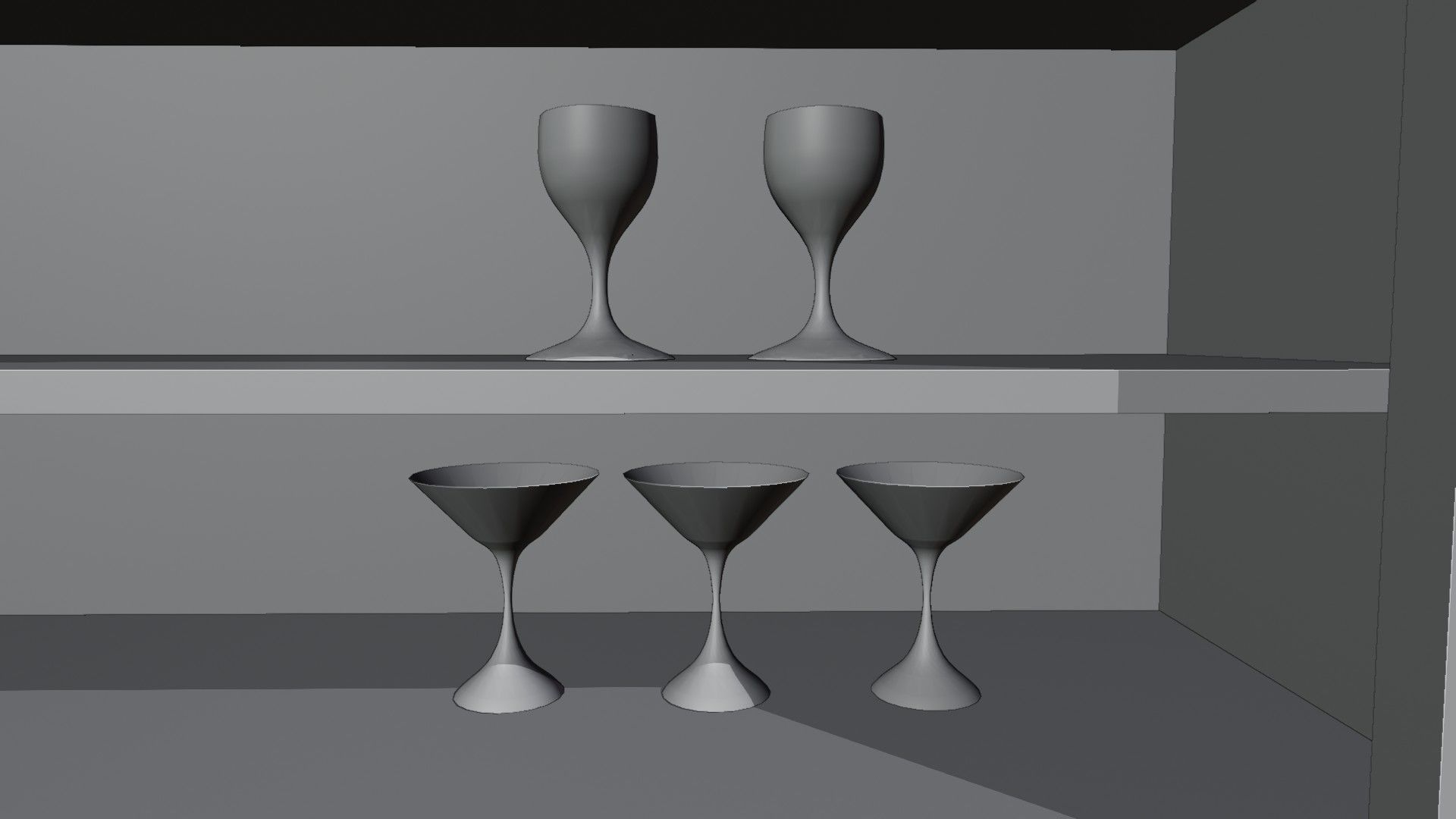 Bar Cabinet Glass Bottle Vase animated furnitur Low-poly 3D model_9