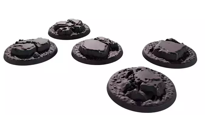 Raised stones Miniature bases 3D print model
