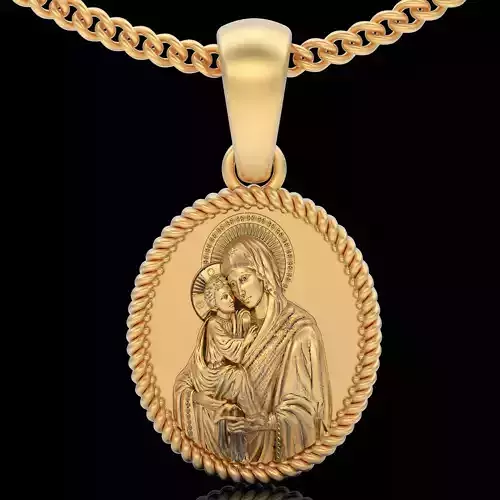 Holly Marry pendant  gold printable jewelry 3D model 3D print model