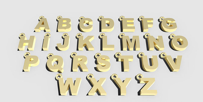 Block Initial or Letter Charms or Pendants 3D print model