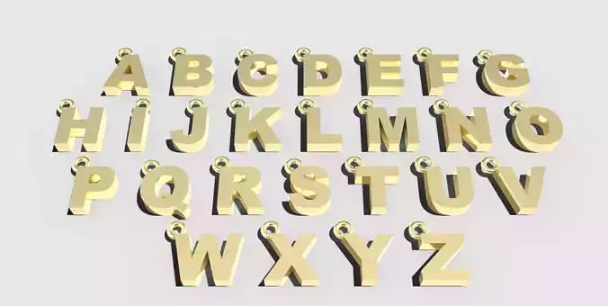 Block Initial or Letter Charms or Pendants