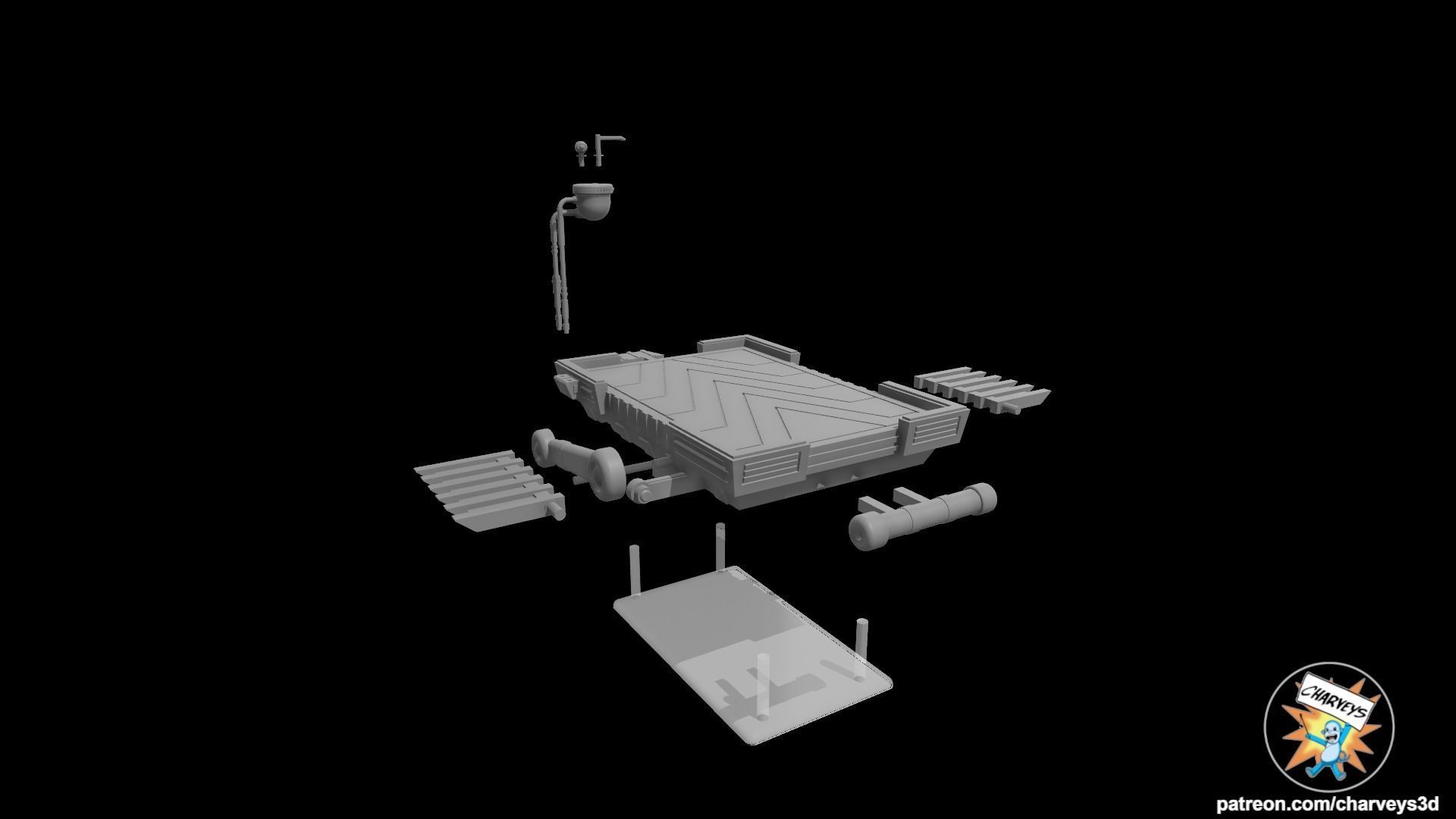 Mustafar Lava Mining Platform for action figures 3D print model_7