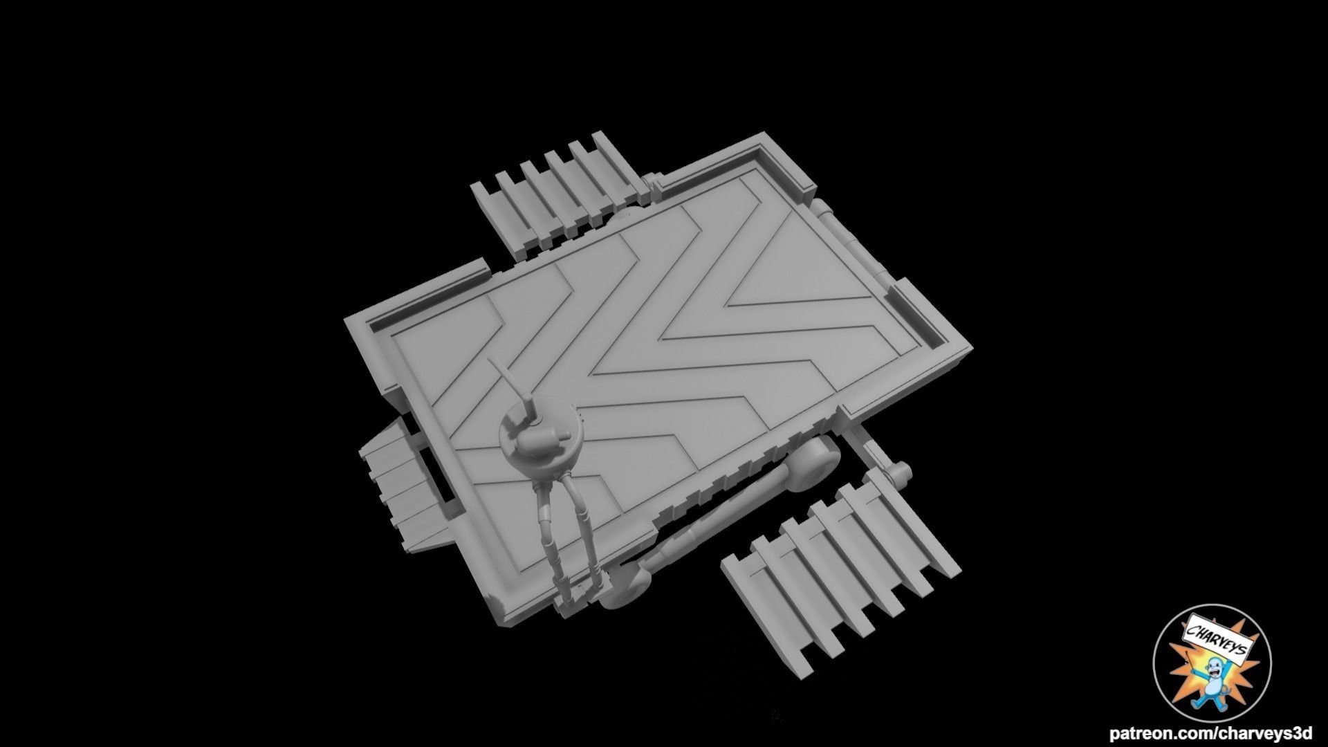 Mustafar Lava Mining Platform for action figures 3D print model_2