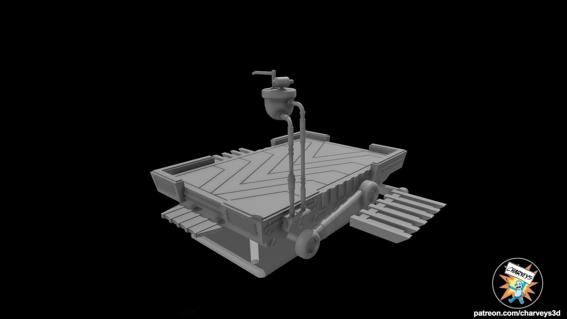 Mustafar Lava Mining Platform for action figures 3D print model_3