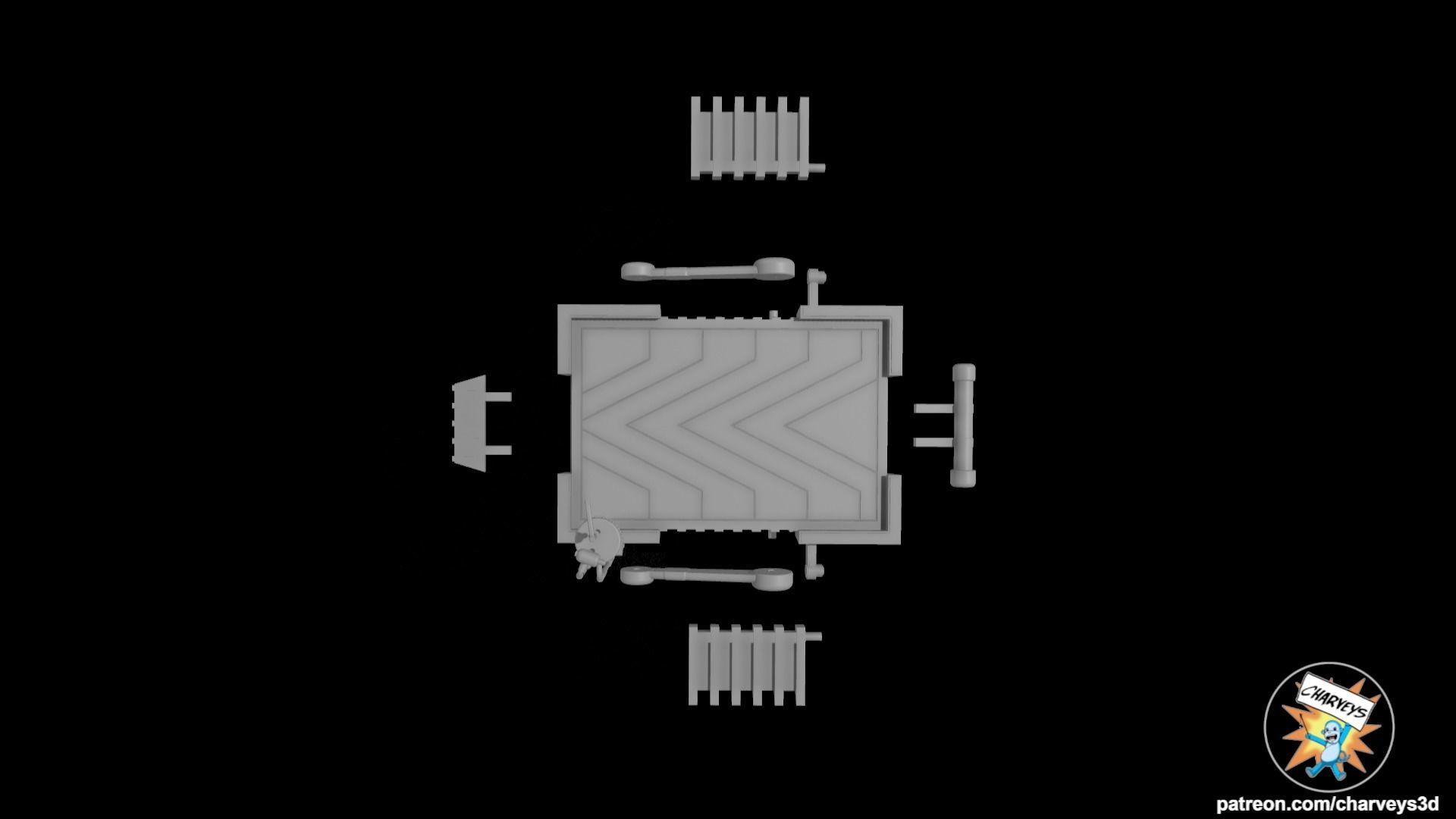 Mustafar Lava Mining Platform for action figures 3D print model_8