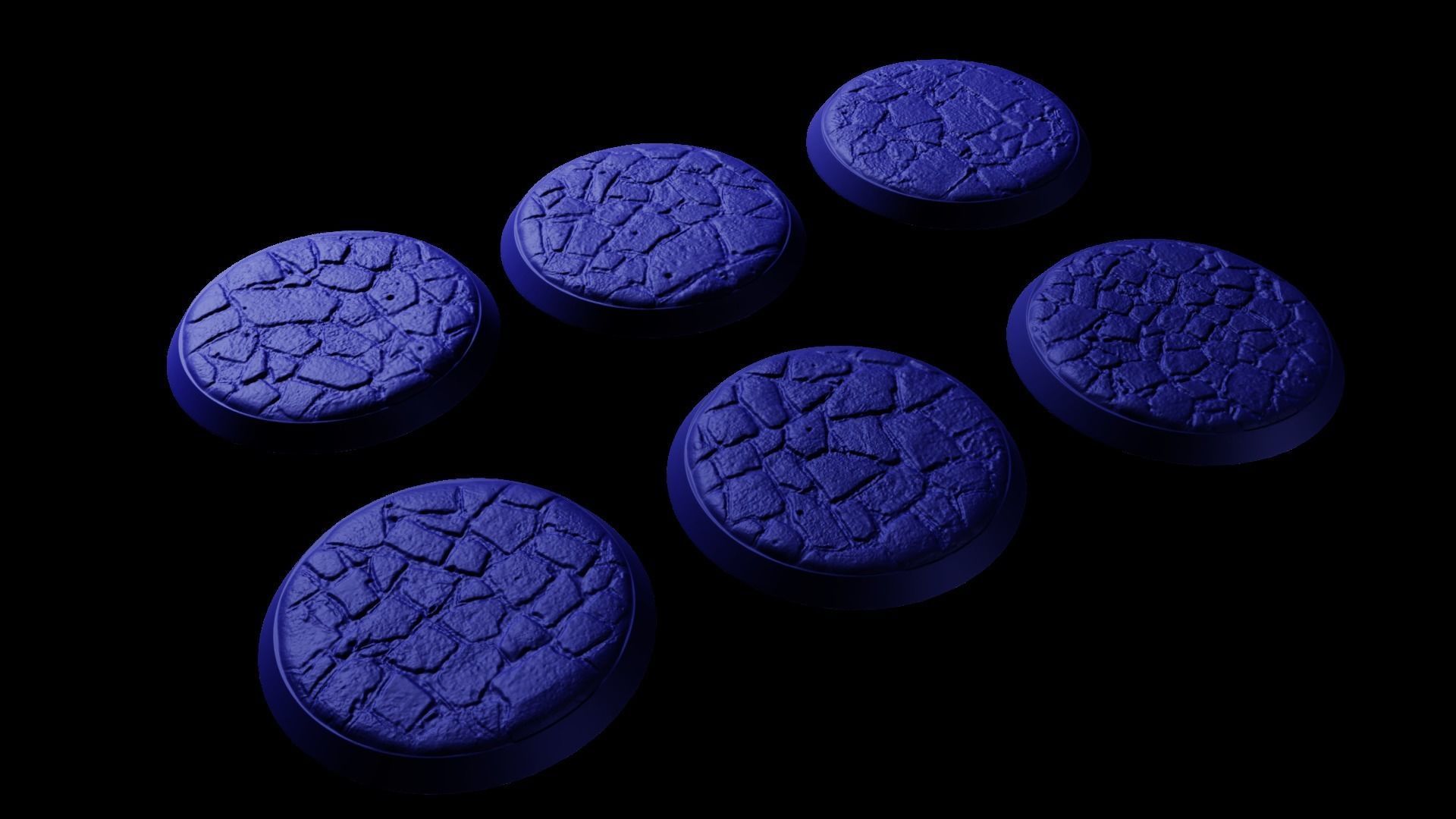 Cobble ruins miniature bases 3D print model_1