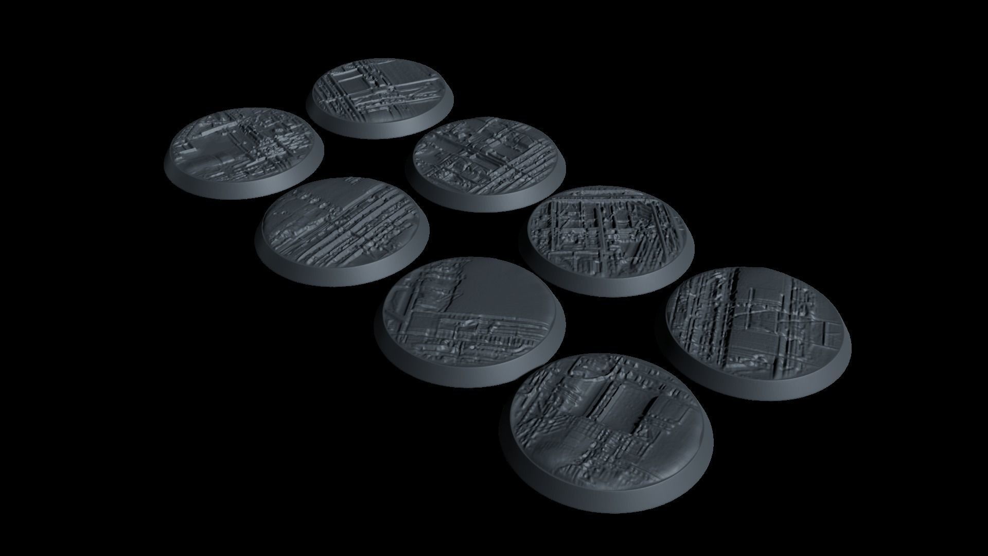 Industrial Ship Miniature bases 3D print model_2