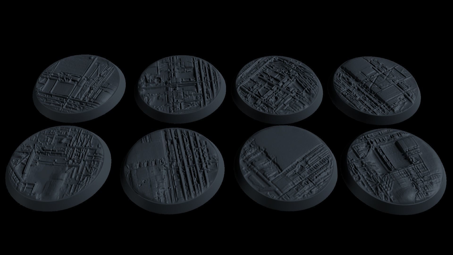 Industrial Ship Miniature bases 3D print model_1