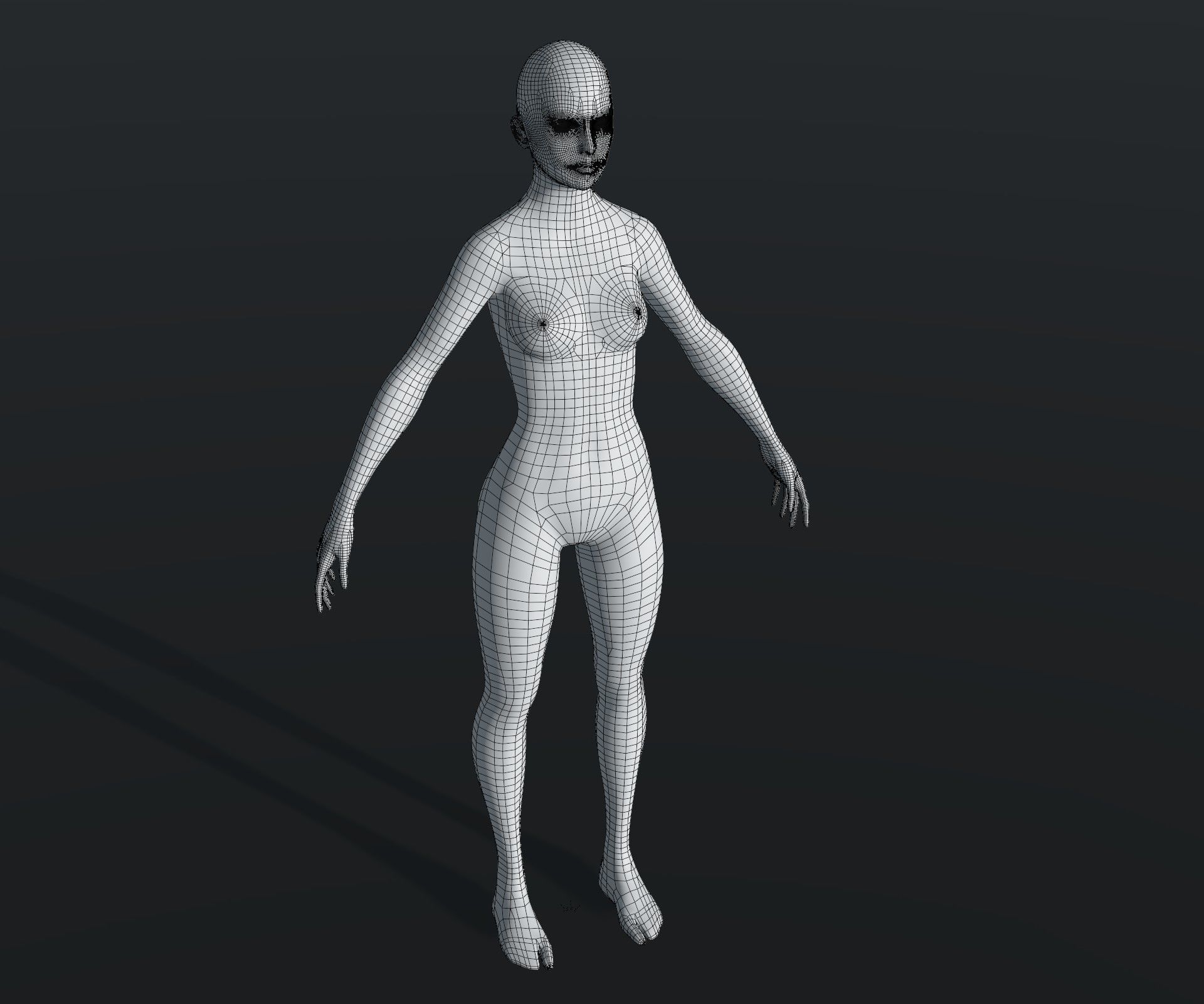 Human Body Base Mesh 28 Animations 10 3D Models Pack Low-poly 3D model_22