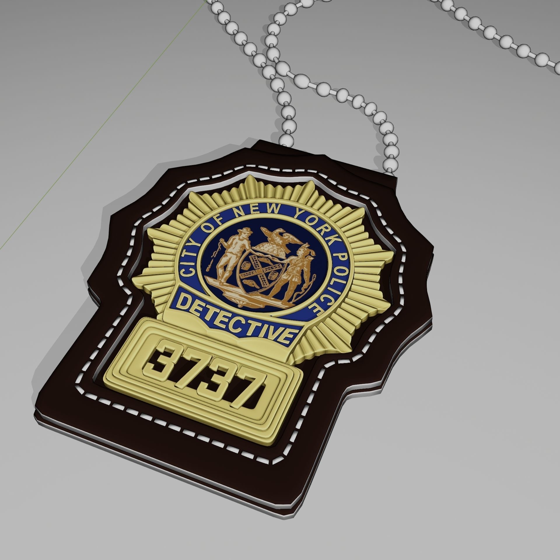 New york city police badge 3D model_5
