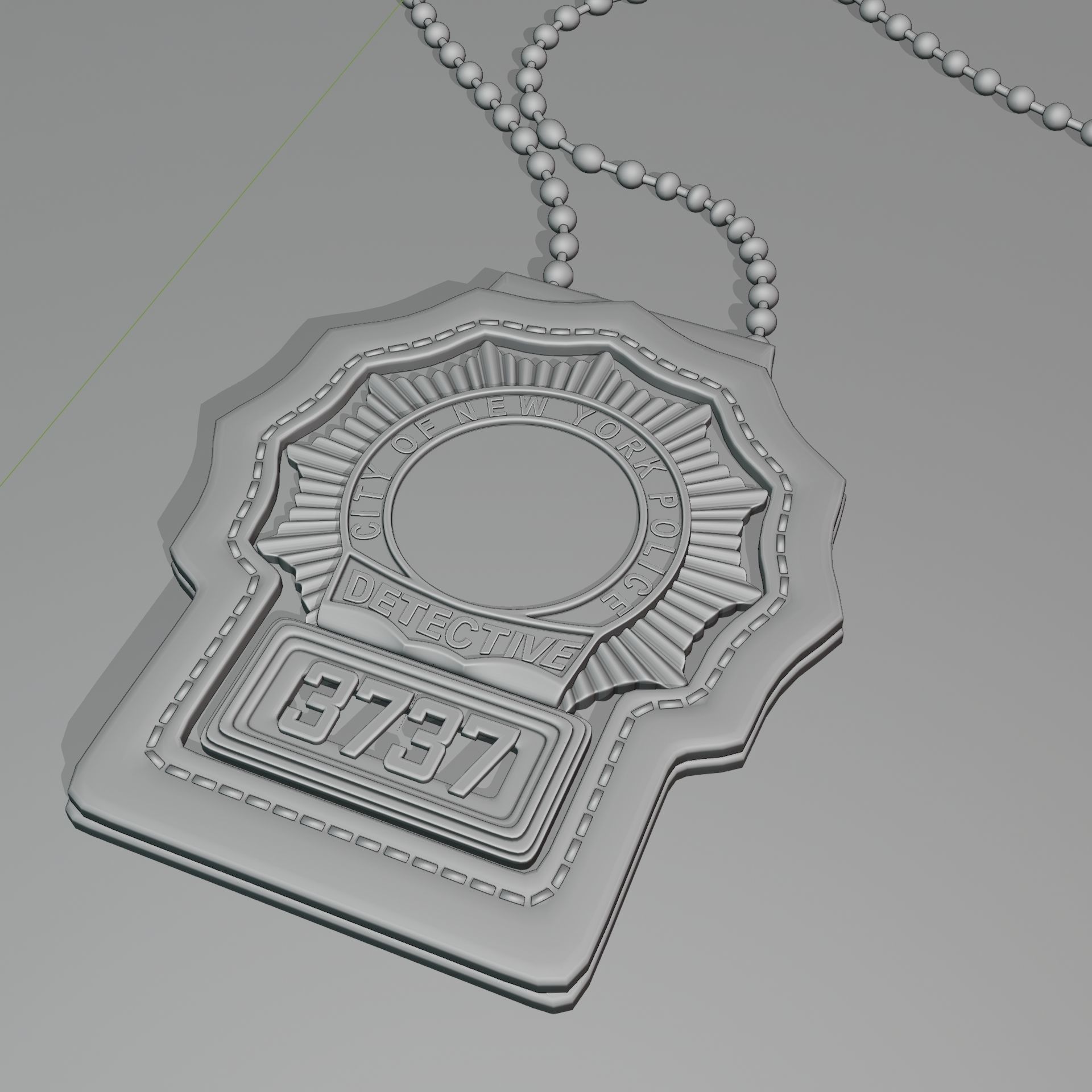 New york city police badge 3D model_6