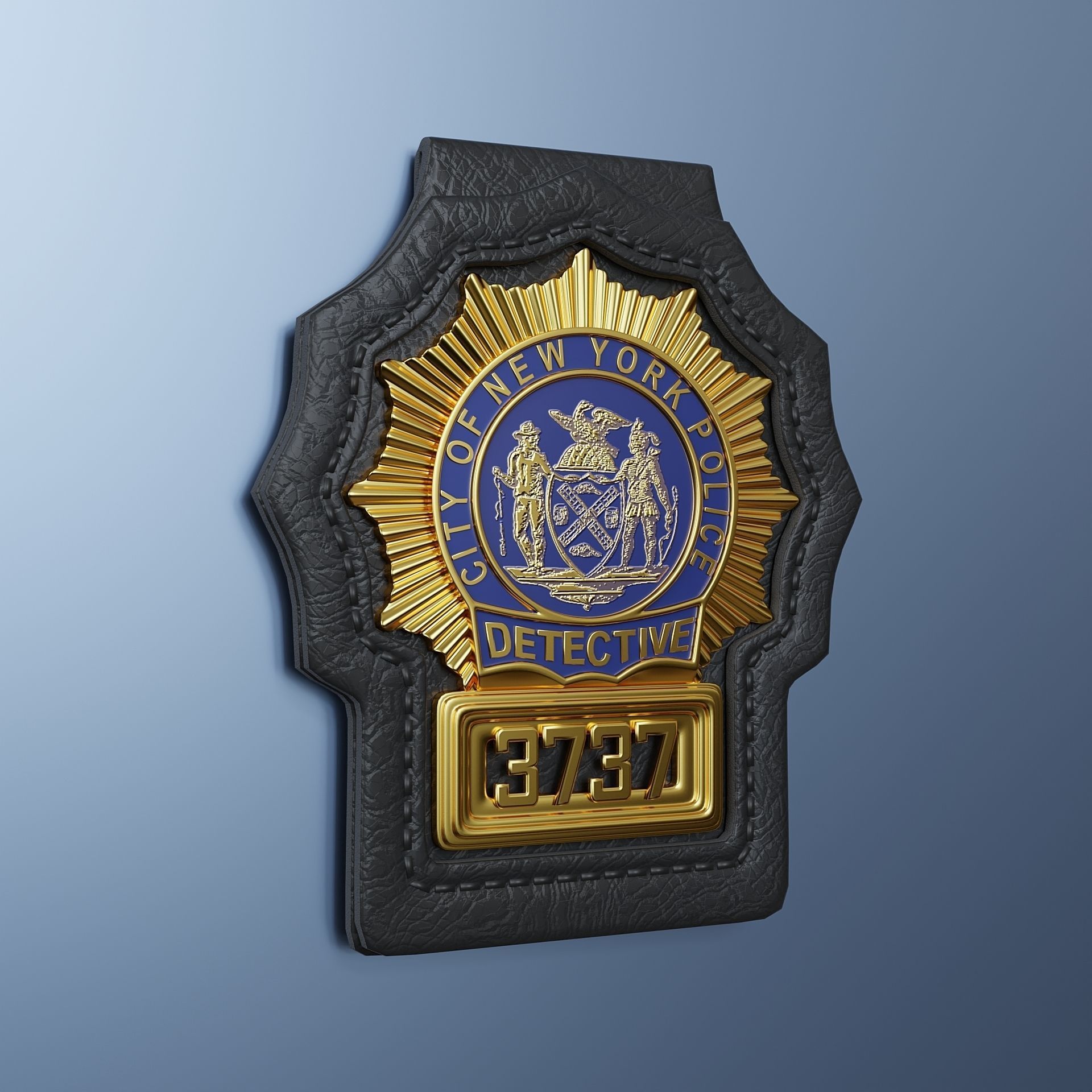New york city police badge 3D model_3