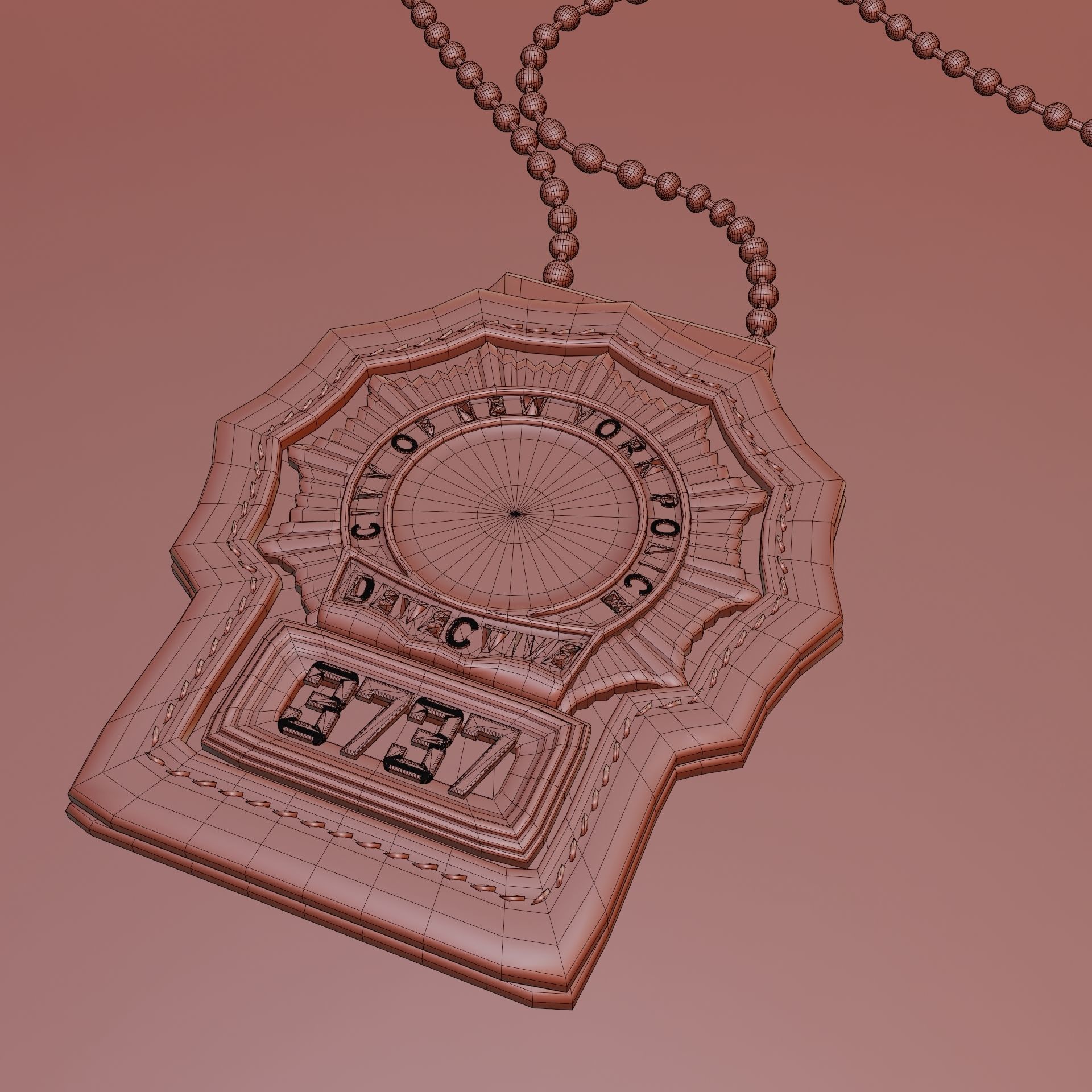 New york city police badge 3D model_7