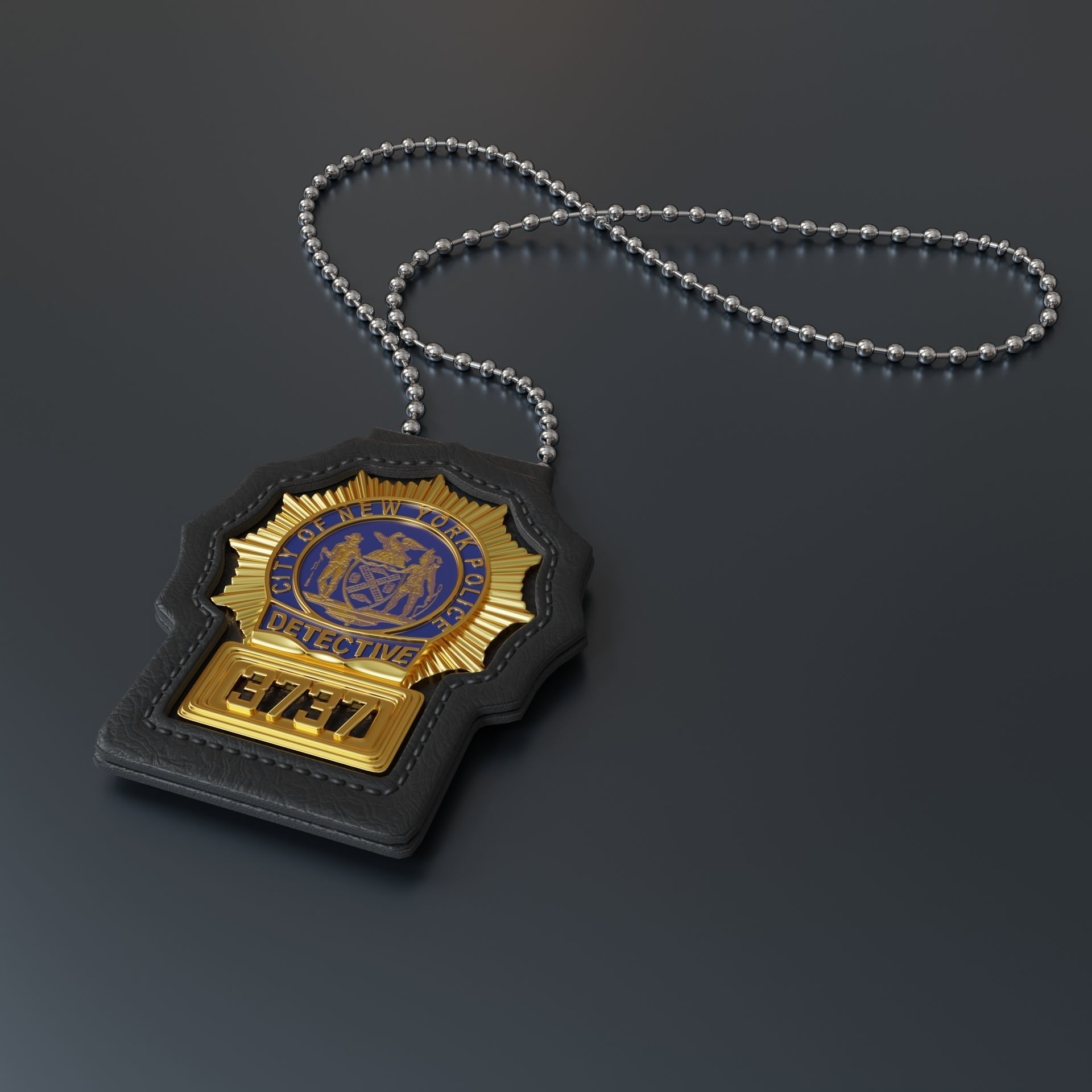 New york city police badge 3D model_2