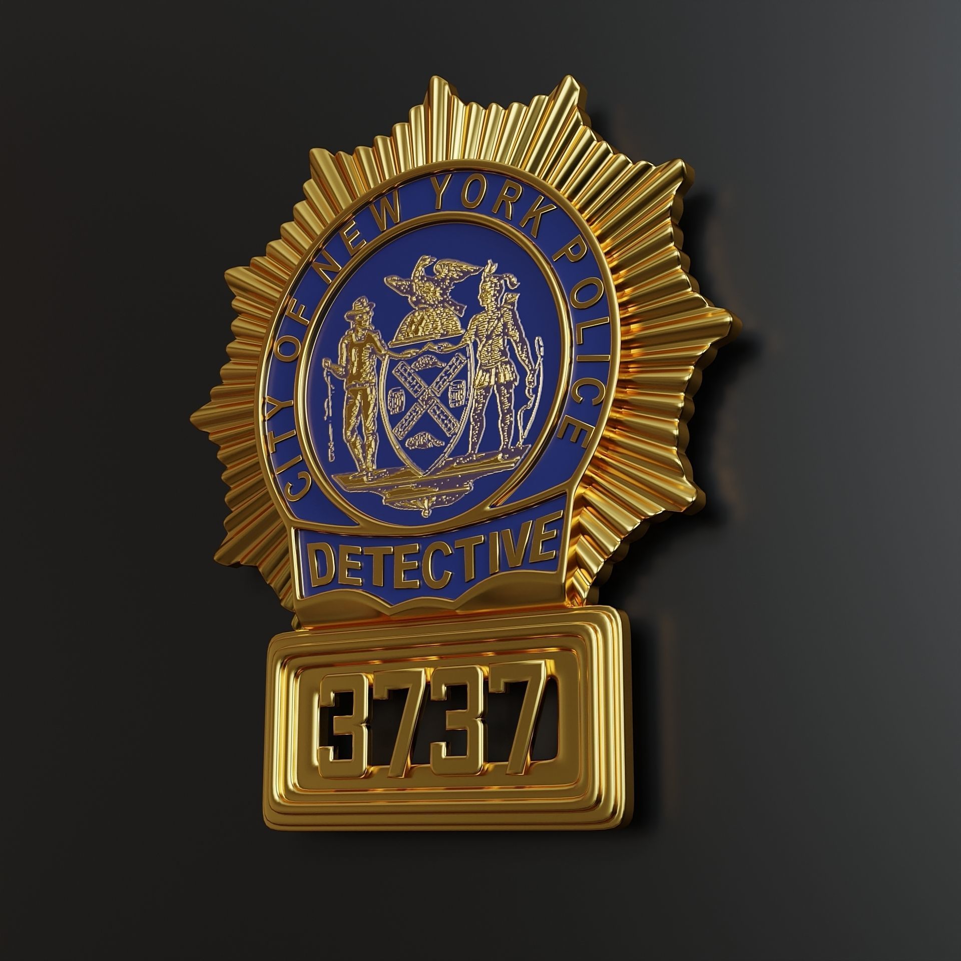 New york city police badge 3D model_1