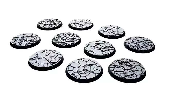 Cracked Desert miniature bases 3D print model