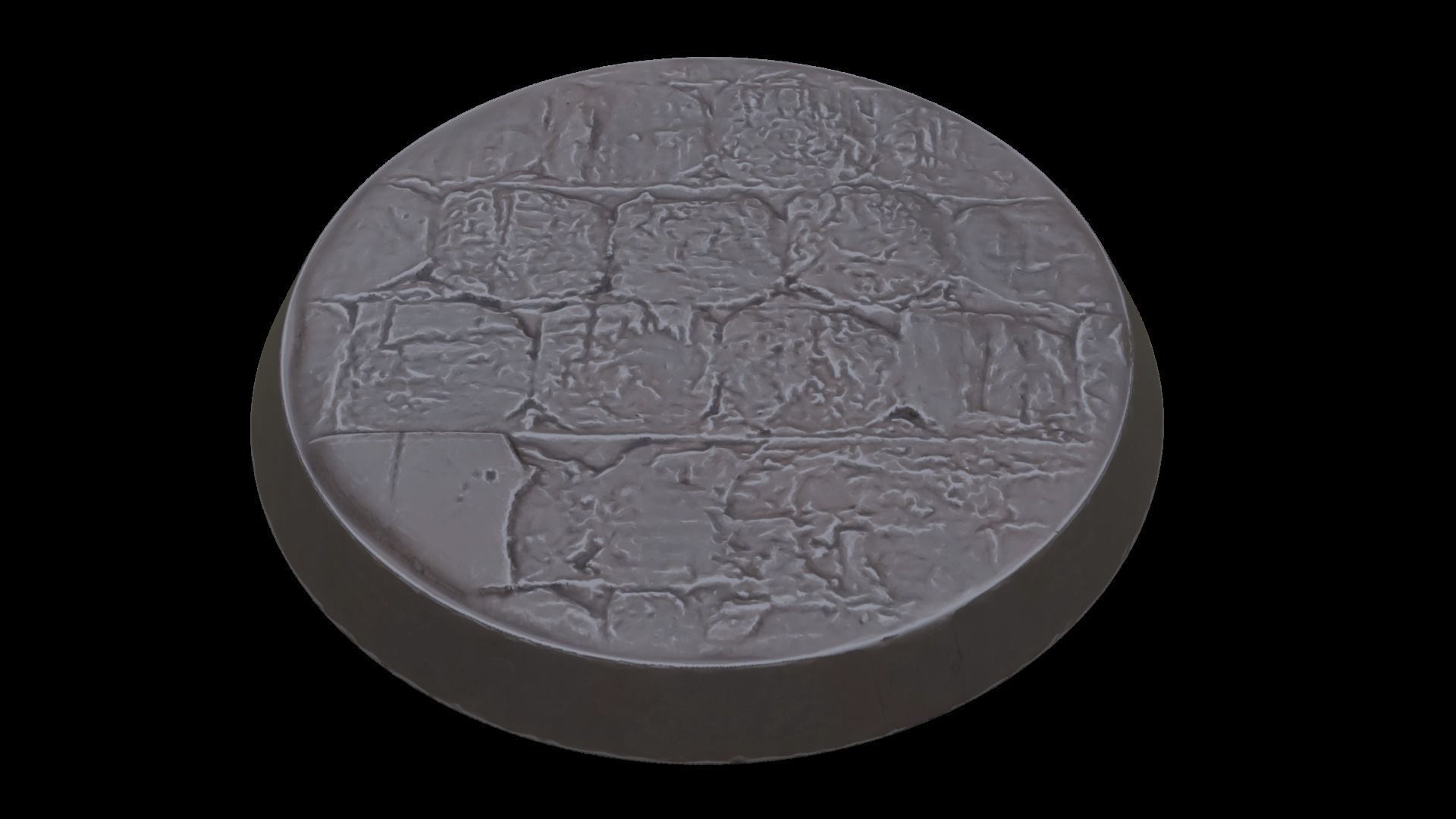 Broken Pavement Miniature bases 3D print model_7