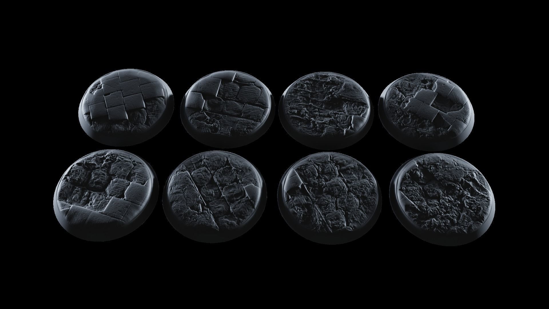 Broken Pavement Miniature bases 3D print model_8