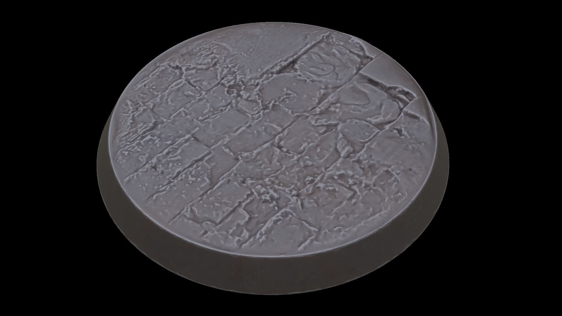 Broken Pavement Miniature bases 3D print model_10