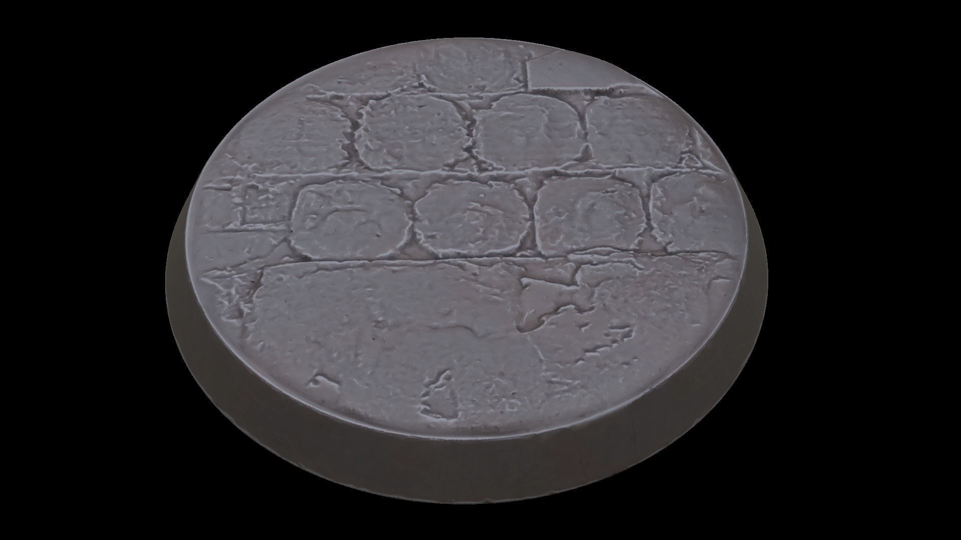 Broken Pavement Miniature bases 3D print model_4