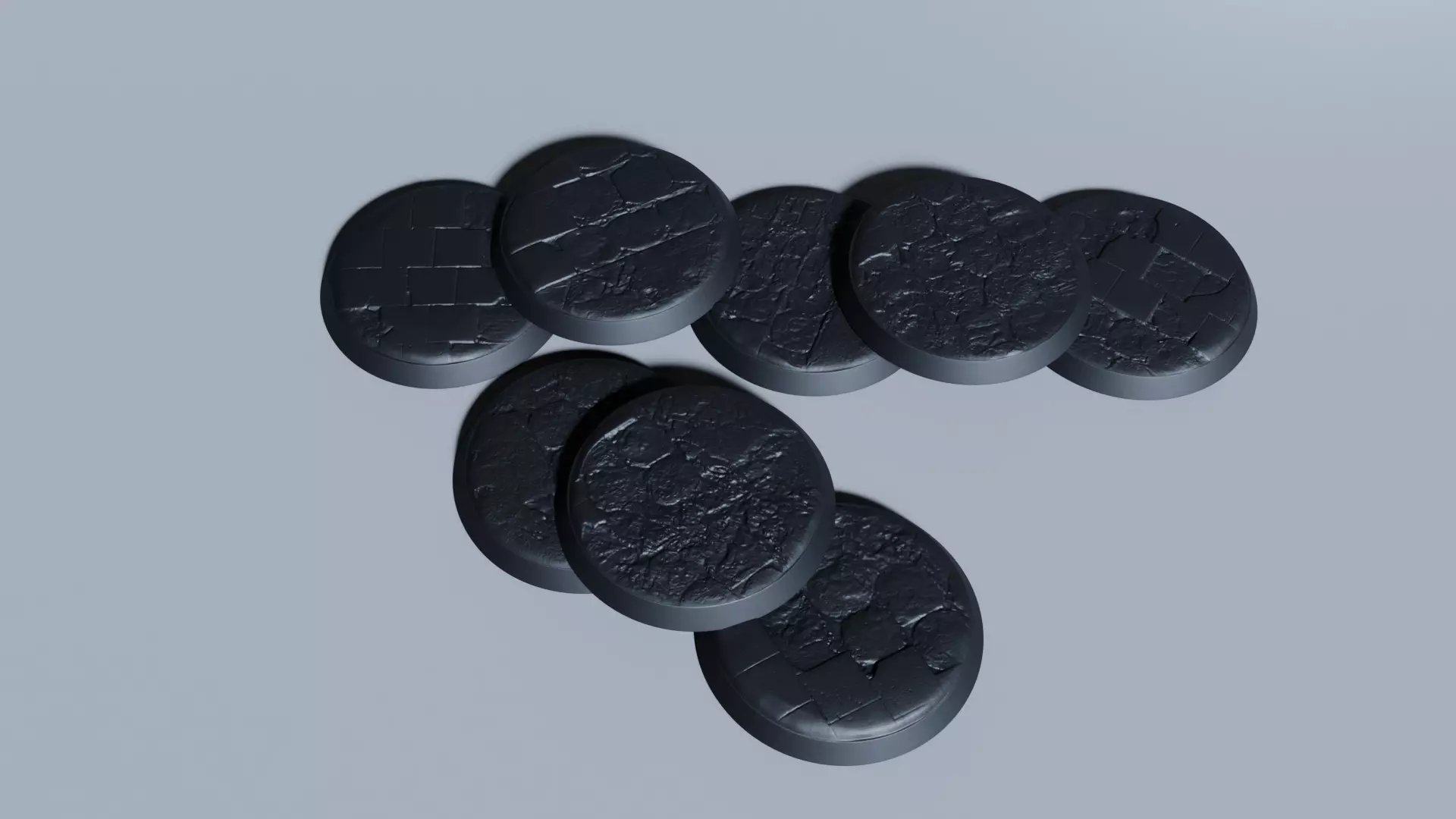 Broken Pavement Miniature bases 3D print model_0