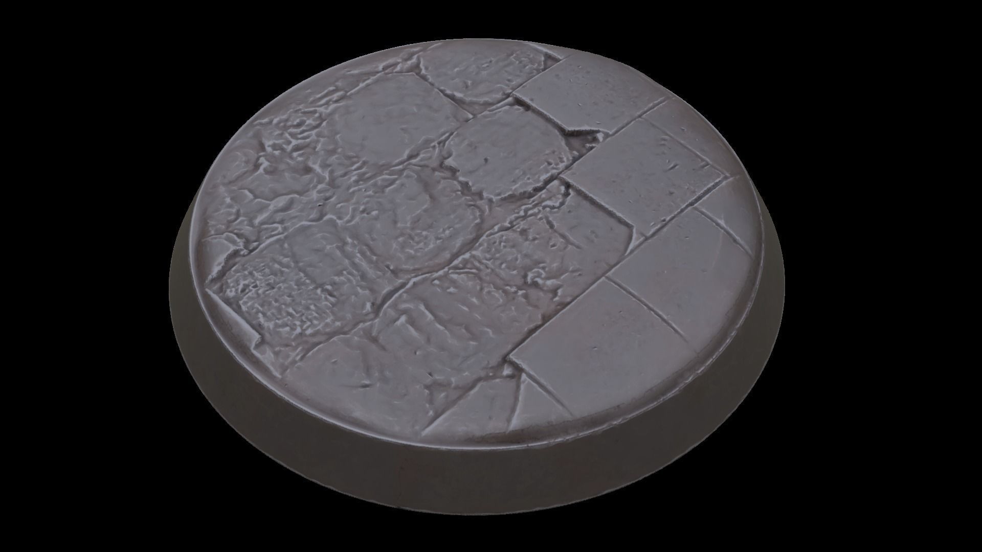 Broken Pavement Miniature bases 3D print model_6